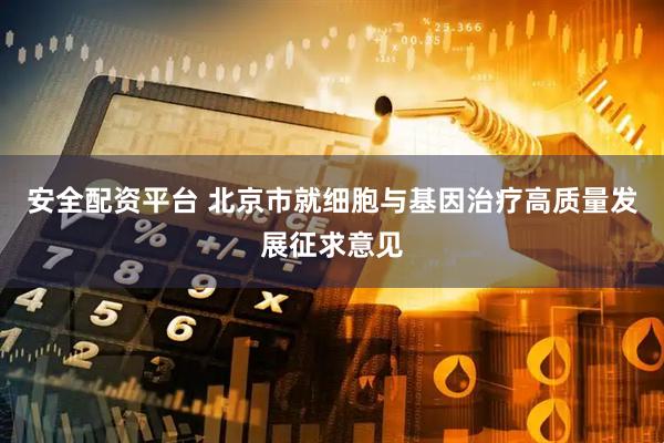 安全配资平台 北京市就细胞与基因治疗高质量发展征求意见